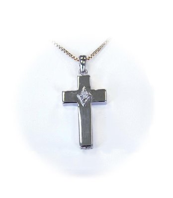 Cross Necklace with Cubic Zirconia Stone
