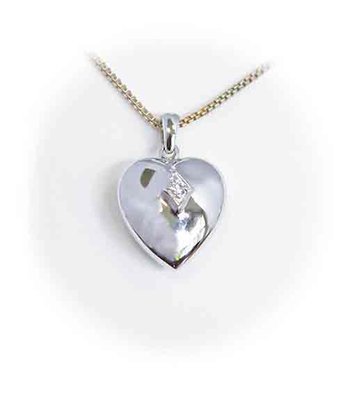 Heart Necklace with Cubic Zirconia Stone